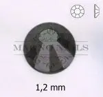 Glas Ministrasssteine rund - Jet Hematite